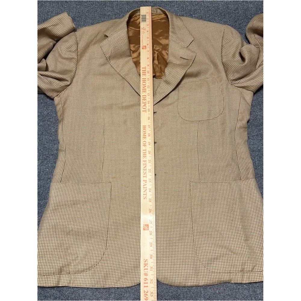 Ralph Lauren Purple Label Camel Hair Silk Houndstooth Blazer Made in England 42R - Picture 8 of 10